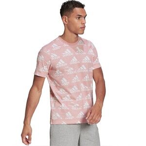 Men’s Pink Adidas Logo Tee | Size Small